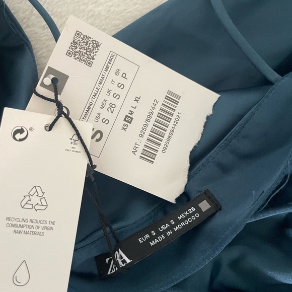 Zara Midnight Blue Satin Midi Dress - Picture 5 of 11